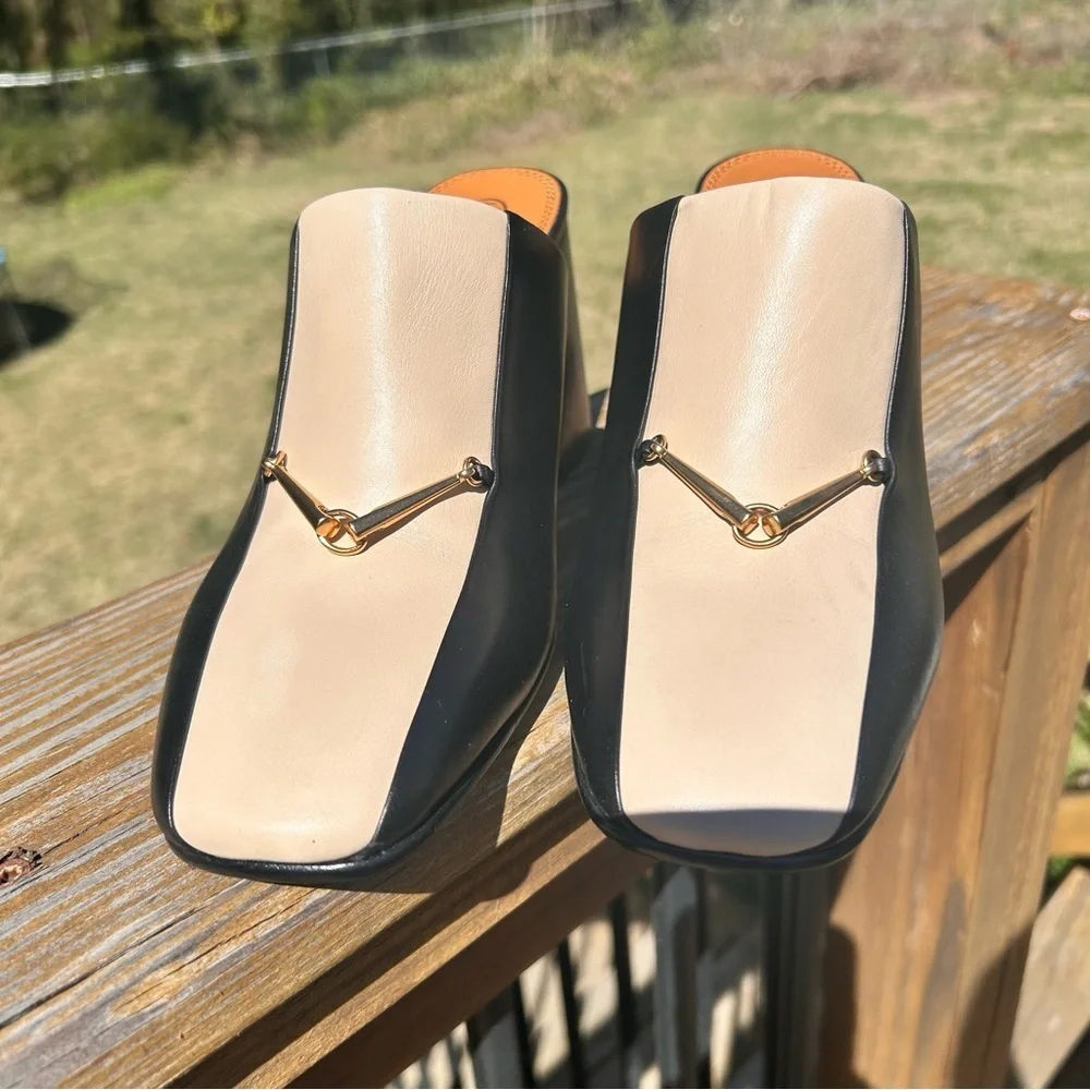 TORY BURCH Equestrian Link Heeled Mule size 10